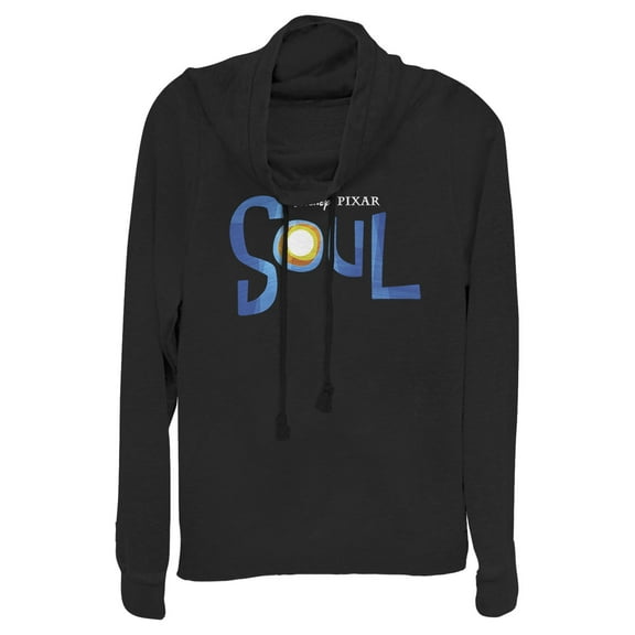 Junior's Soul Official Logo  Cowl Neck Sweatshirt Black Medium