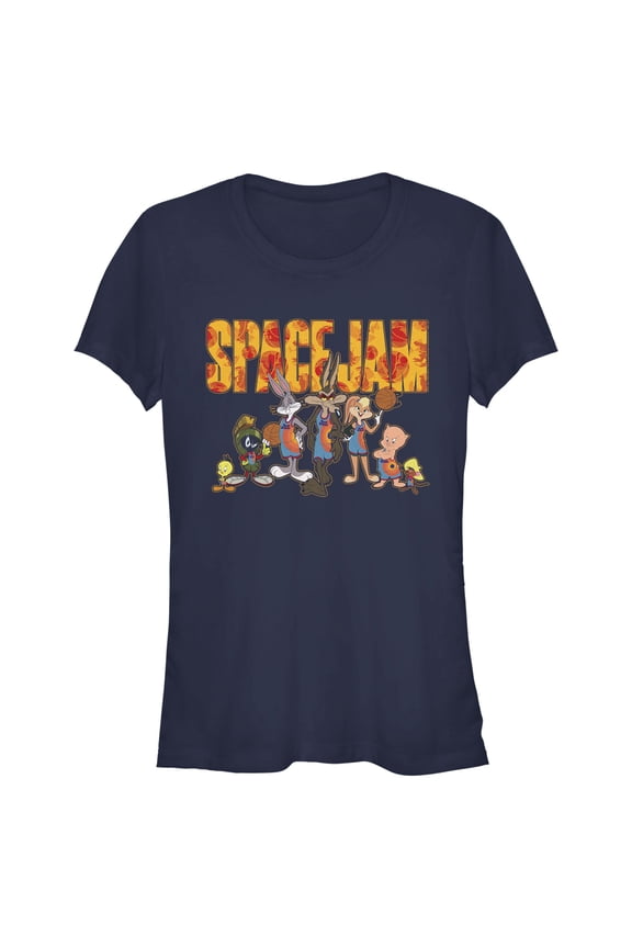 Junior's Space Jam: A New Legacy Tune Squad Logo  Graphic Tee Navy Blue Medium