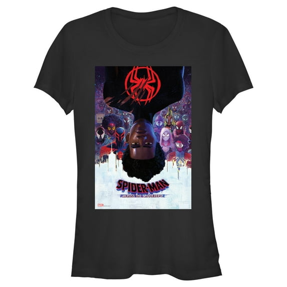 Junior's Spider-Man: Across the Spider-Verse Miles Morales Movie Poster Graphic Tee Black Medium