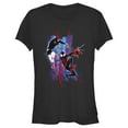 thumbnail image 1 of Junior's Spider-Man: Across the Spider-Verse Miles Morales and Spider Gwen  Graphic Tee Black Large, 1 of 3