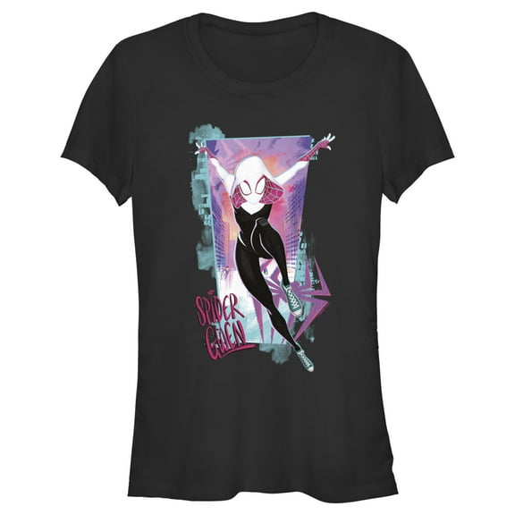 Junior's Spider-Man: Across the Spider-Verse Spider Gwen Poster  Graphic Tee Black Large