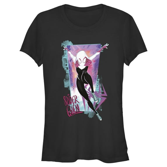 Junior's Spider-Man: Across the Spider-Verse Spider Gwen Poster Graphic Tee Black Small