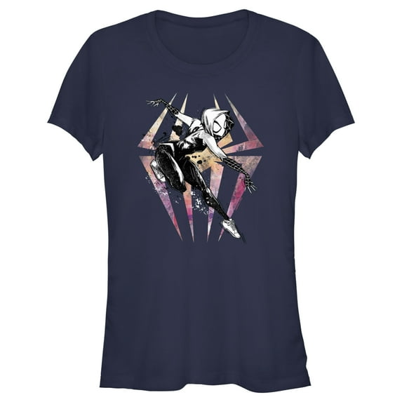 Junior's Spider-Man: Across the Spider-Verse Spider Gwen Sketch Graphic Tee Navy Blue 2X Large