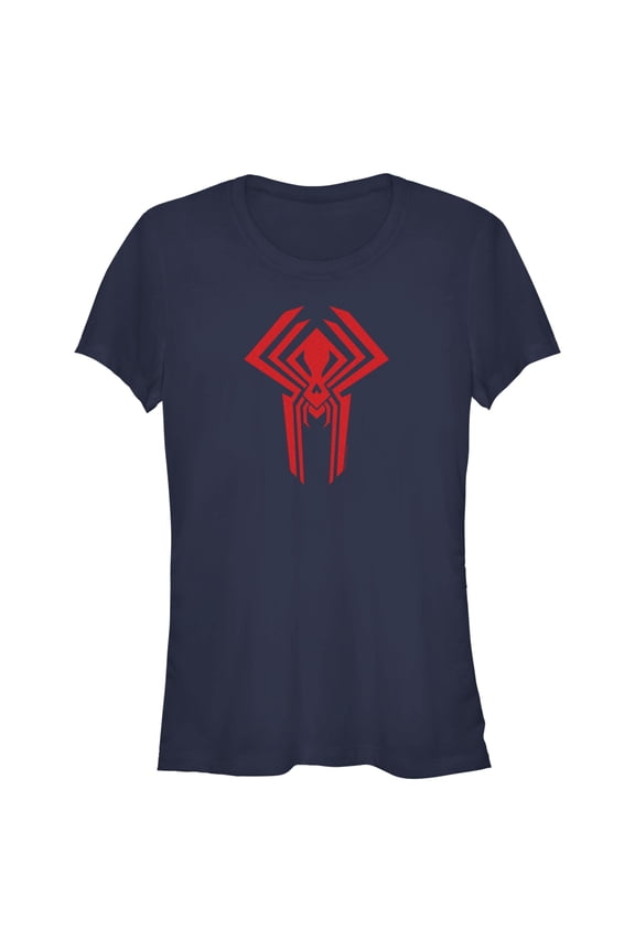 Junior's Spider-Man: Across the Spider-Verse Spider-Man 2099 Logo Graphic Tee Navy Blue Medium