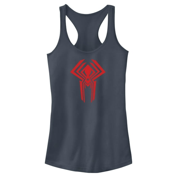 Junior's Spider-Man: Across the Spider-Verse Spider-Man 2099 Logo Racerback Tank Top Indigo X Large