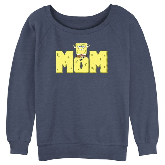 Junior's SpongeBob SquarePants Sponge Mom Sweatshirt Blue Heather Medium