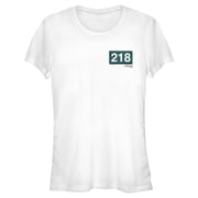 Juniors Squid Game 218 Patch Graphic Tee White 2X Large