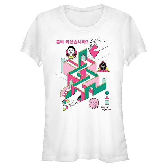 Junior's Squid Game Are You Ready Labyrinth Graphic T-Shirt