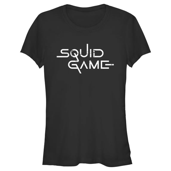 Junior's Squid Game Logo Black Graphic Tee Black Large