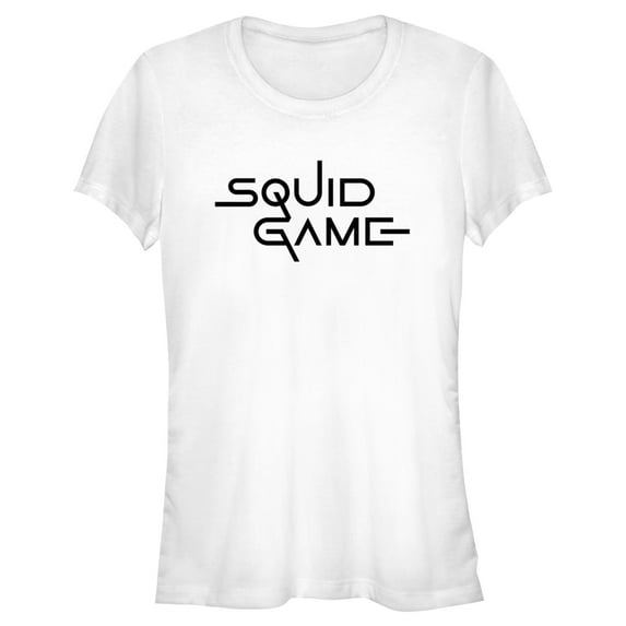 Junior's Squid Game Logo White Graphic Tee White Medium