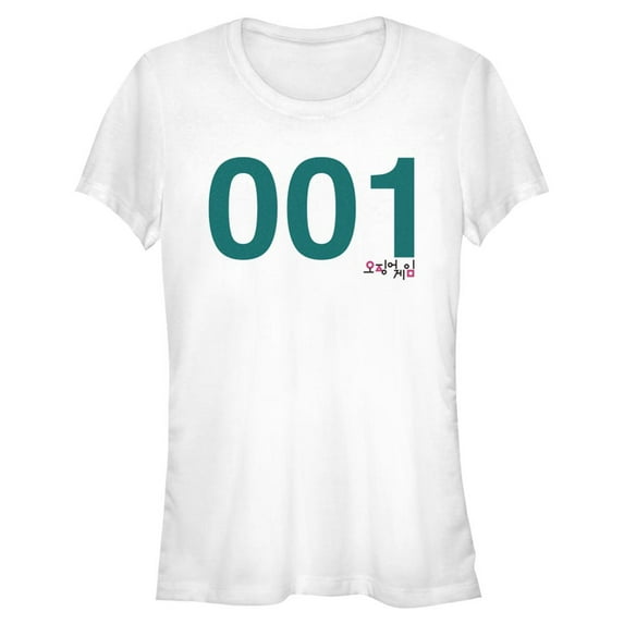 Junior's Squid Game Player 001 Graphic Tee White Small
