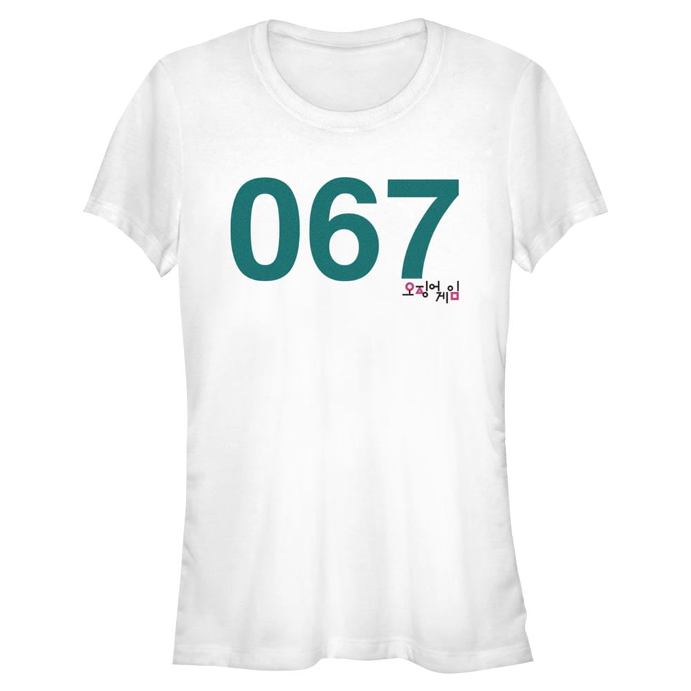 Junior's Squid Game Player 067 Graphic Tee White Small - Walmart.com