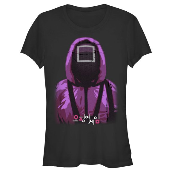 Junior's Squid Game Square Mask Manager Graphic Tee Black Large