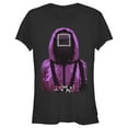 thumbnail image 1 of Junior's Squid Game Square Mask Manager Graphic Tee Black Medium, 1 of 3