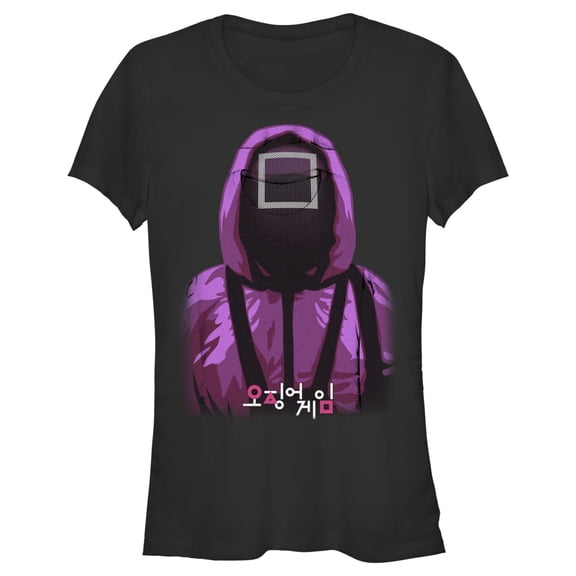 Junior's Squid Game Square Mask Manager Graphic Tee Black Medium