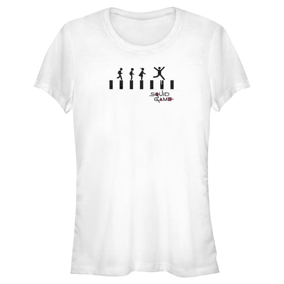 Junior's Squid Game Stick Figures Graphic Tee White X Large