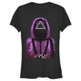 thumbnail image 1 of Junior's Squid Game Triangle Mask Soldier Graphic Tee Black 2X Large, 1 of 3