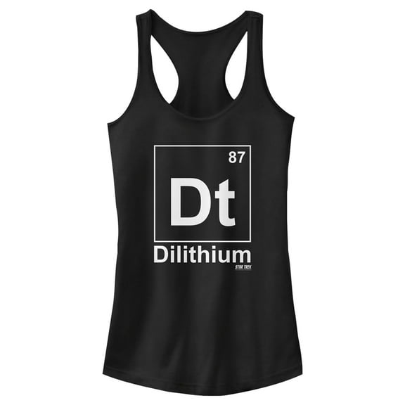 Junior's Star Trek Dilithium Element #87  Racerback Tank Top Black Medium