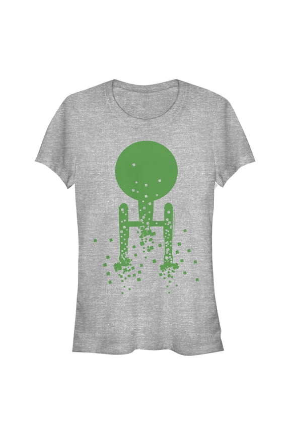 Junior's Star Trek St. Patrick's Enterprise Clover Fill  Graphic Tee Athletic Heather Medium