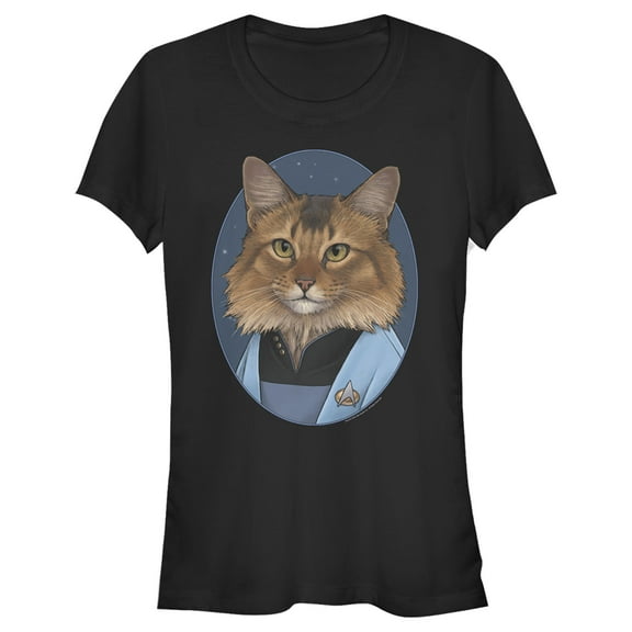 Junior's Star Trek: The Next Generation Doctor Beverly Crusher Cat  Graphic Tee Black Large