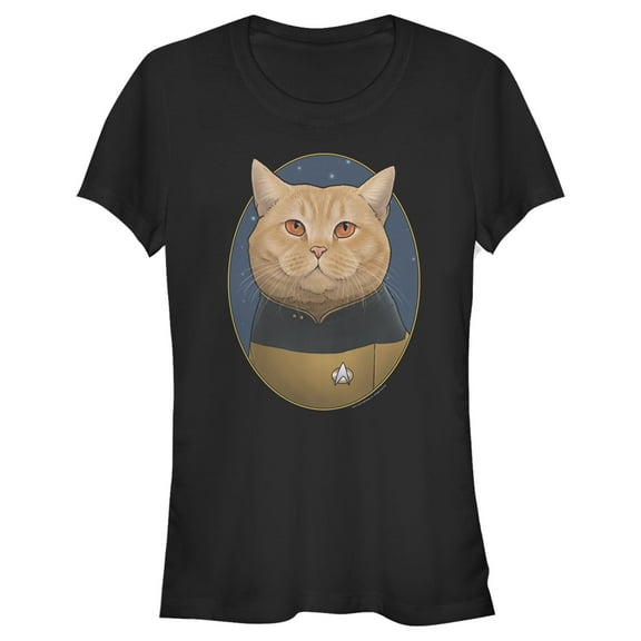 Junior's Star Trek: The Next Generation Lieutenant O'Brien Cat  Graphic Tee Black Medium