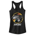 thumbnail image 1 of Junior's Star Trek: The Next Generation Rainbow USS Enterprise Circle Galaxy Stars Racerback Tank Top Black Medium, 1 of 5