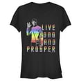 thumbnail image 1 of Junior's Star Trek: The Original Series Groovy Rainbow Spock Live Long and Prosper  Graphic Tee Black Medium, 1 of 3