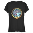 thumbnail image 1 of Junior's Star Trek USS Enterprise Stained Glass To Boldly Go  Graphic Tee Black Small, 1 of 3