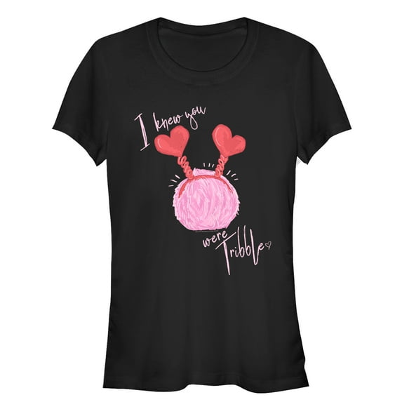 Junior's Star Trek Valentine I Knew You Were Tribble Graphic Tee Black 2X Large
