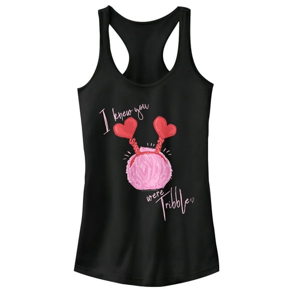 Junior's Star Trek Valentine I Knew You Were Tribble  Racerback Tank Top Black X Large