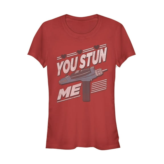 Junior's Star Trek Valentine You Stun Me  Graphic Tee Red 2X Large