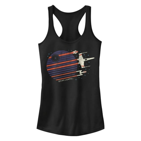 Junior's Star Wars: A New Hope Distressed Death Star  Racerback Tank Top