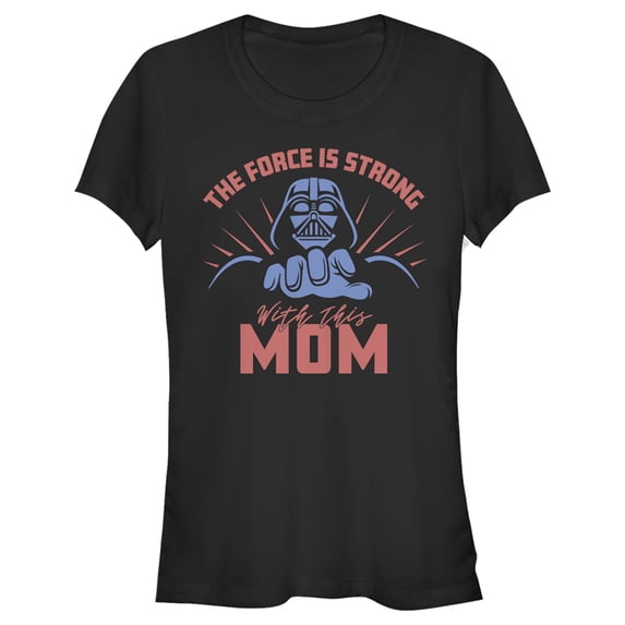 Junior's Star Wars: A New Hope Force Is Strong With Mom Graphic Tee Black 2X Large