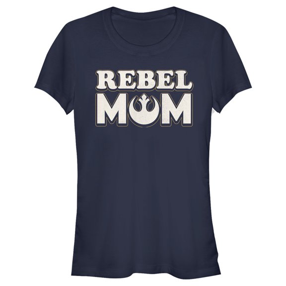Junior's Star Wars: A New Hope Rebel Mom Graphic Tee Navy Blue Medium