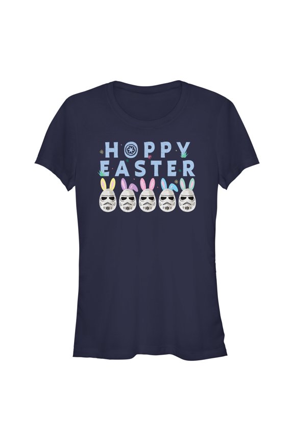 Junior's Star Wars: A New Hope Stormtrooper Easter Eggs Graphic Tee Navy Blue Large