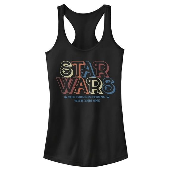 Junior's Star Wars: A New Hope The Force Is Strong With This One Racerback Tank Top Black X Large