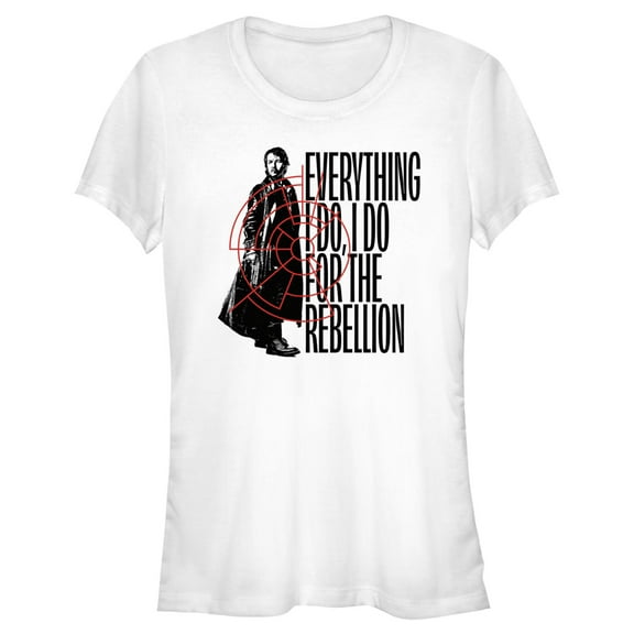 Junior's Star Wars: Andor Cassian Everything I Do For the Rebellion  Graphic Tee White Small