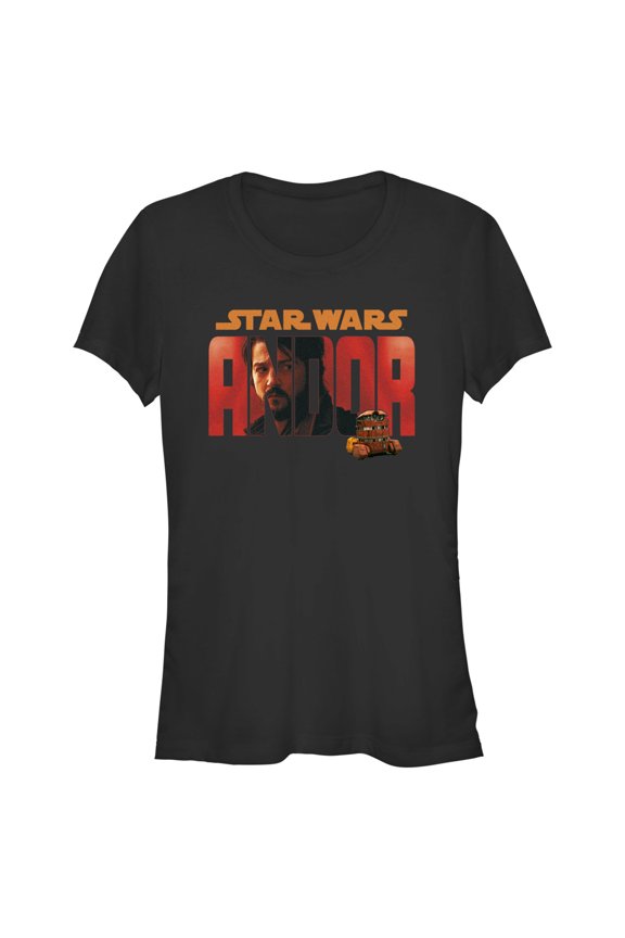 Junior's Star Wars: Andor Cassian Red Logo Graphic Tee Black X Large