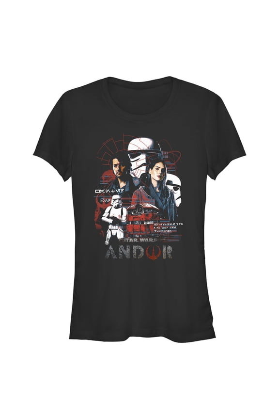 Junior's Star Wars: Andor Rebels vs Stormtroopers Graphic Tee Black Large