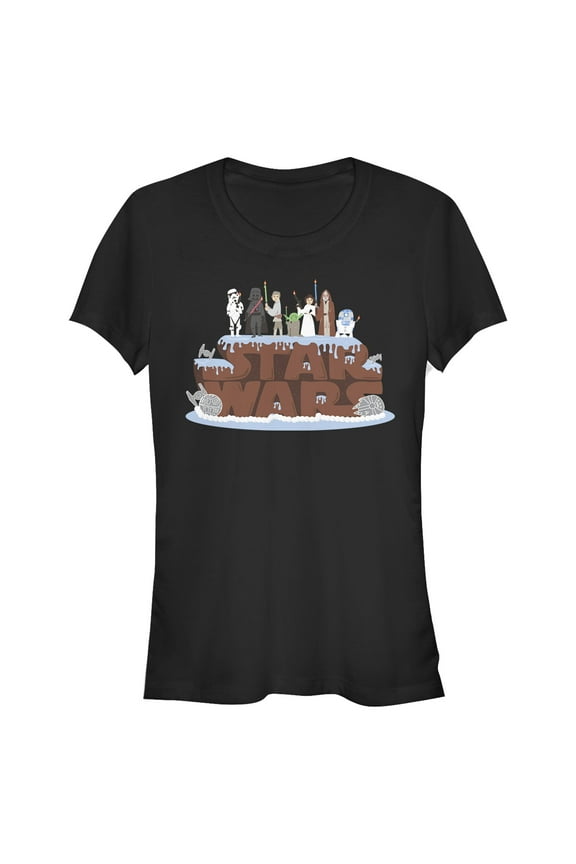 Junior's Star Wars Birthday Cake Logo  Graphic T-Shirt