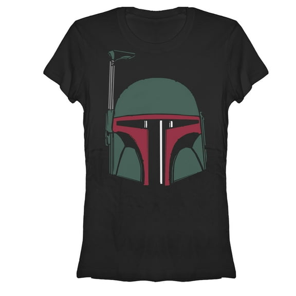 Junior's Star Wars Boba Fett Helmet  Graphic Tee Black Medium
