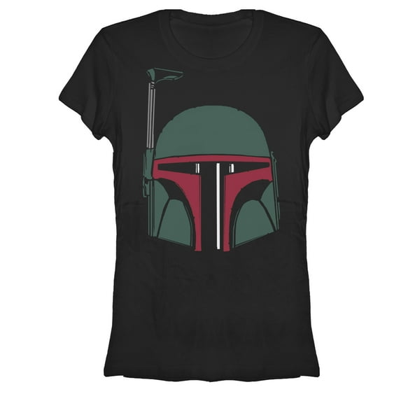 Junior's Star Wars Boba Fett Helmet Graphic Tee Black Medium