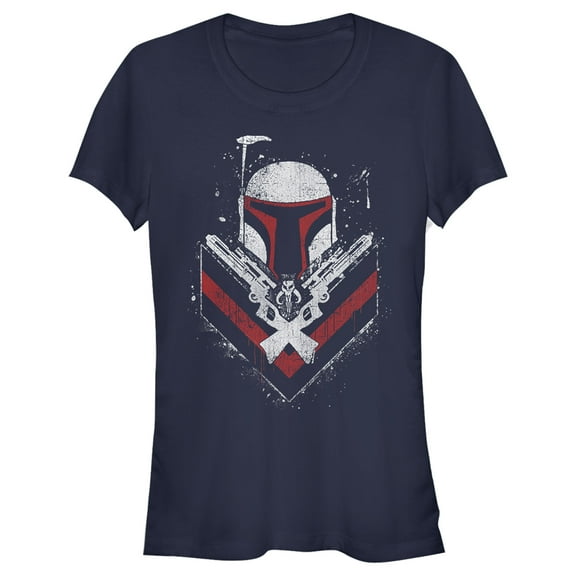Junior's Star Wars Boba Fett No Threats Only Promises  Graphic Tee Navy Blue Large