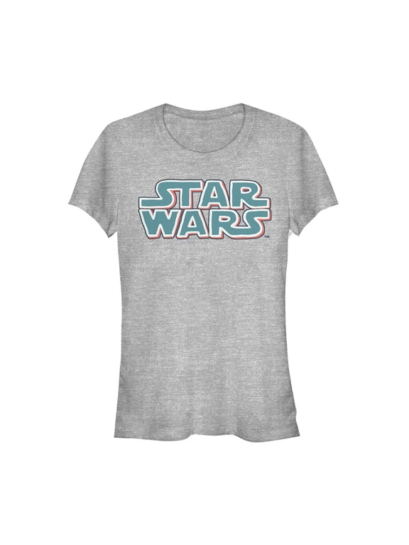 Junior's Star Wars Bubble Logo Scrawl Graphic Tee Athletic Heather X Large