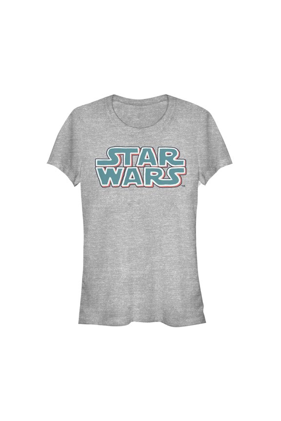 Junior's Star Wars Bubble Logo Scrawl Graphic Tee Athletic Heather X Large