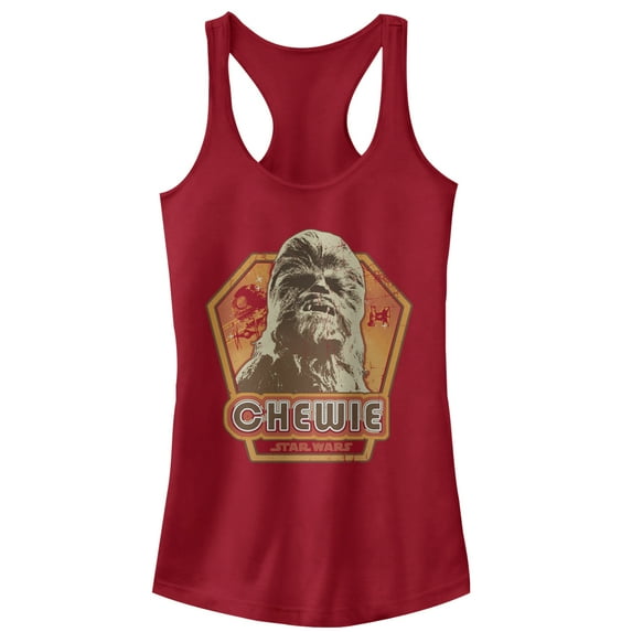 Junior's Star Wars Chewbacca Frame Racerback Tank Top Scarlet X Large