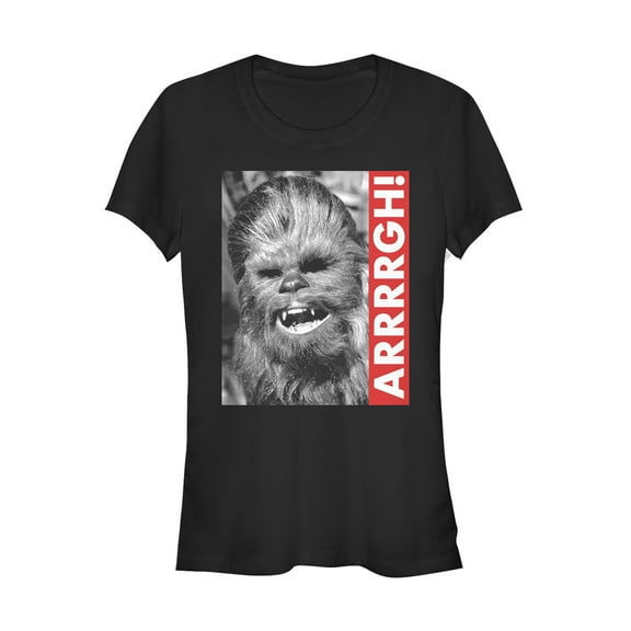 Junior's Star Wars Chewie Arrrrgh Poster  Graphic Tee Black 2X Large