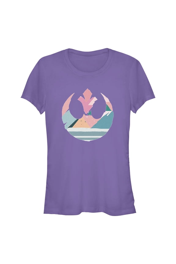 Junior's Star Wars Coloring Easter Egg Rebel Alliance Logo Graphic Tee Purple Medium