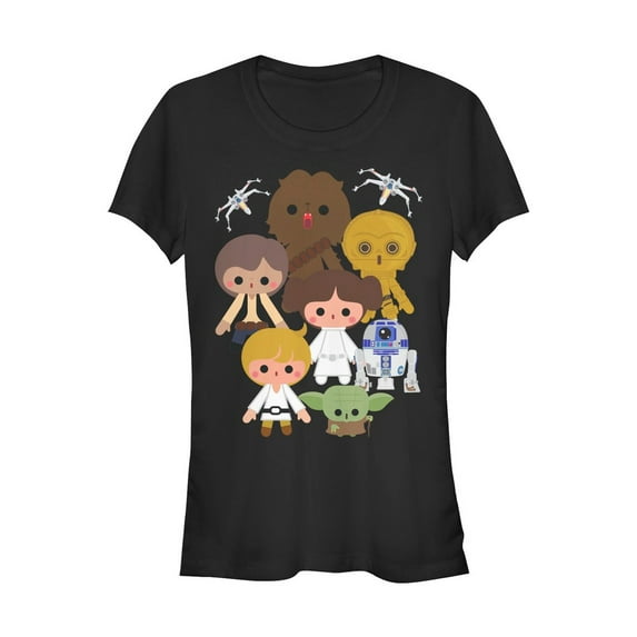 Junior's Star Wars Cute Cartoon Rebels Graphic Tee Black Large