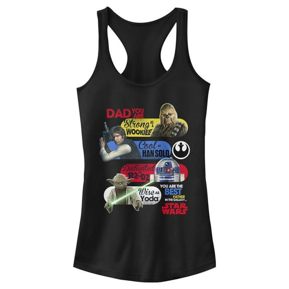 Junior's Star Wars Dad You Are the Best Father in the Galaxy Racerback Tank Top Black X Large